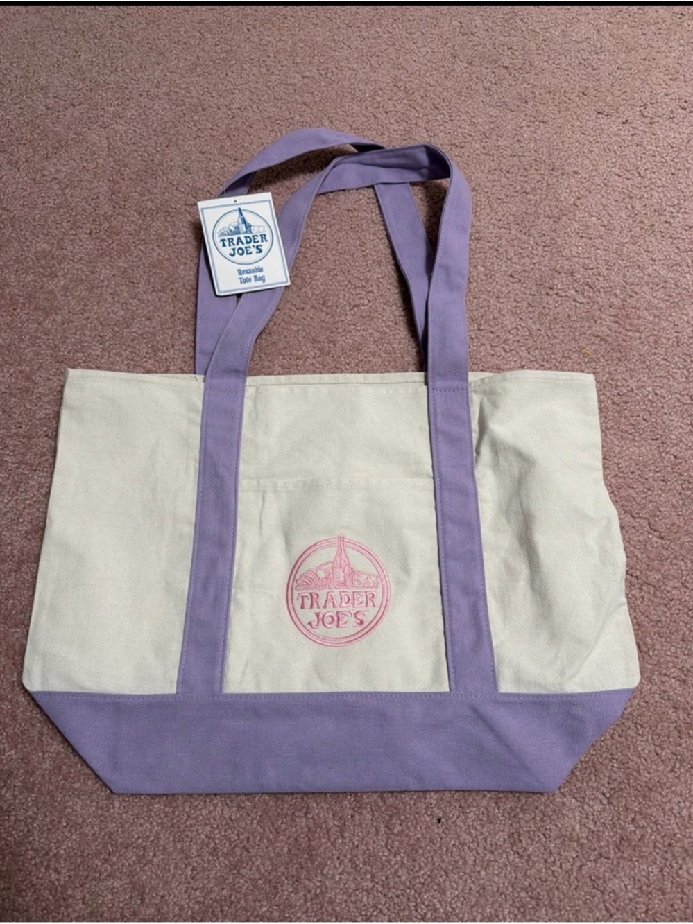 Trader Joe’s Lavender Canvas Tote Bag